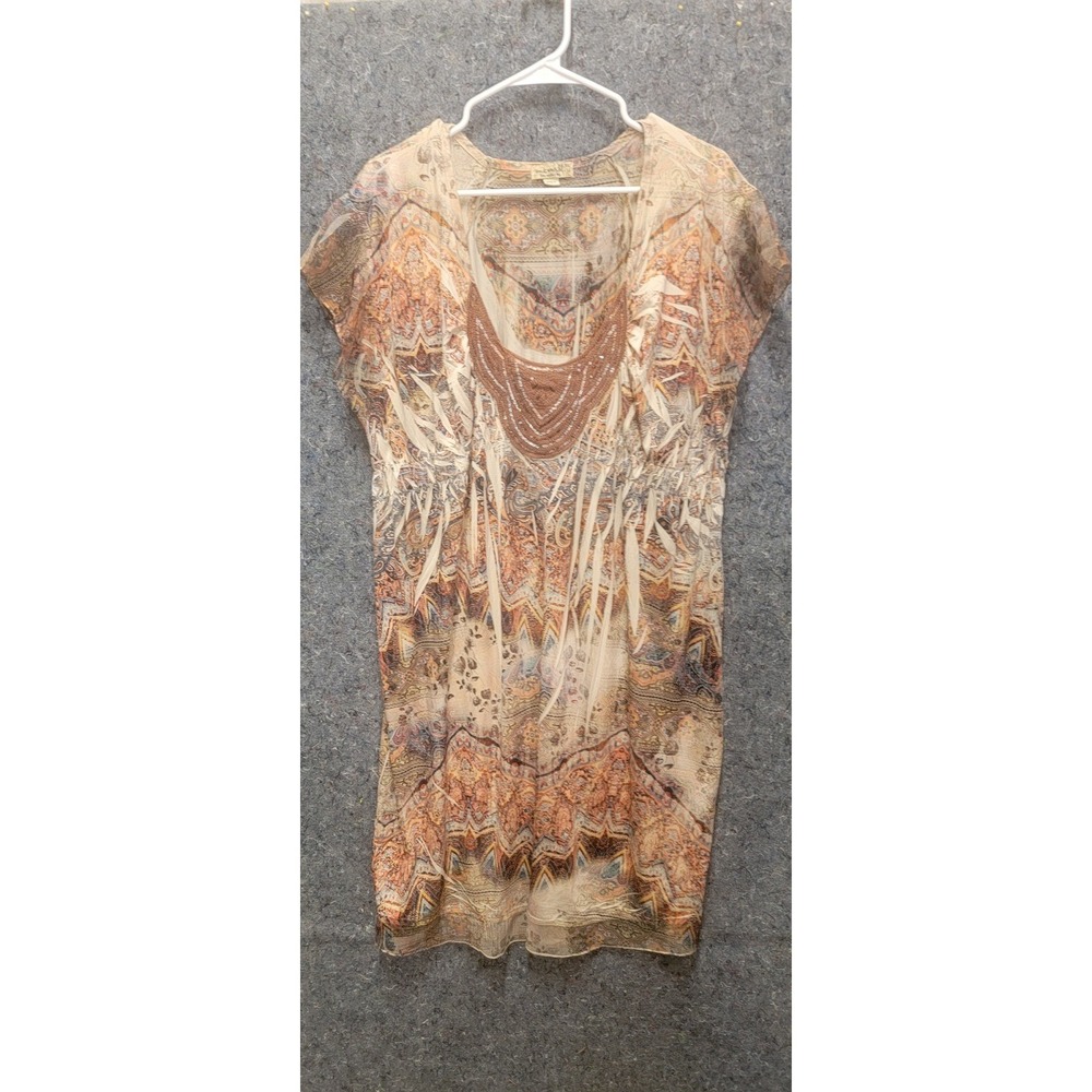 One World Live ad Let live Brown Tones Pullover Blouse Size XL